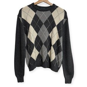 Brandy Melville Cotton Blend Relaxed Fit Argyle Sweater